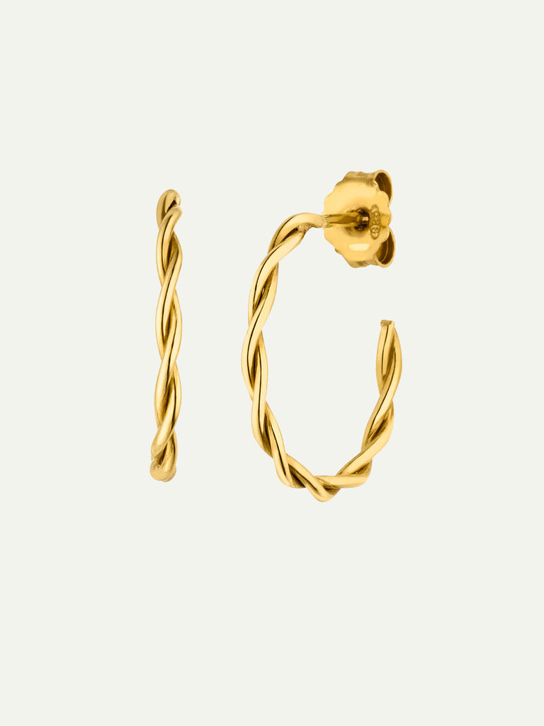 Nachhaltige Twisted Hoop Earrings Produktbild gold