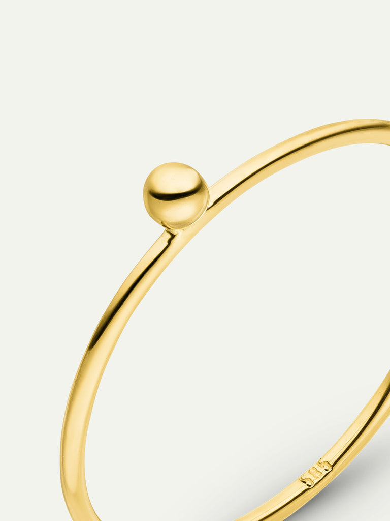 Nachhaltiger 14k Echtgold Vibrant Gold Pearl Ring Detailaufnahme