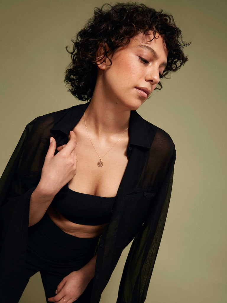 Flower of Life Halskette | 14k Echtgold | Anhänger Rund von DEAR DARLING BERLIN