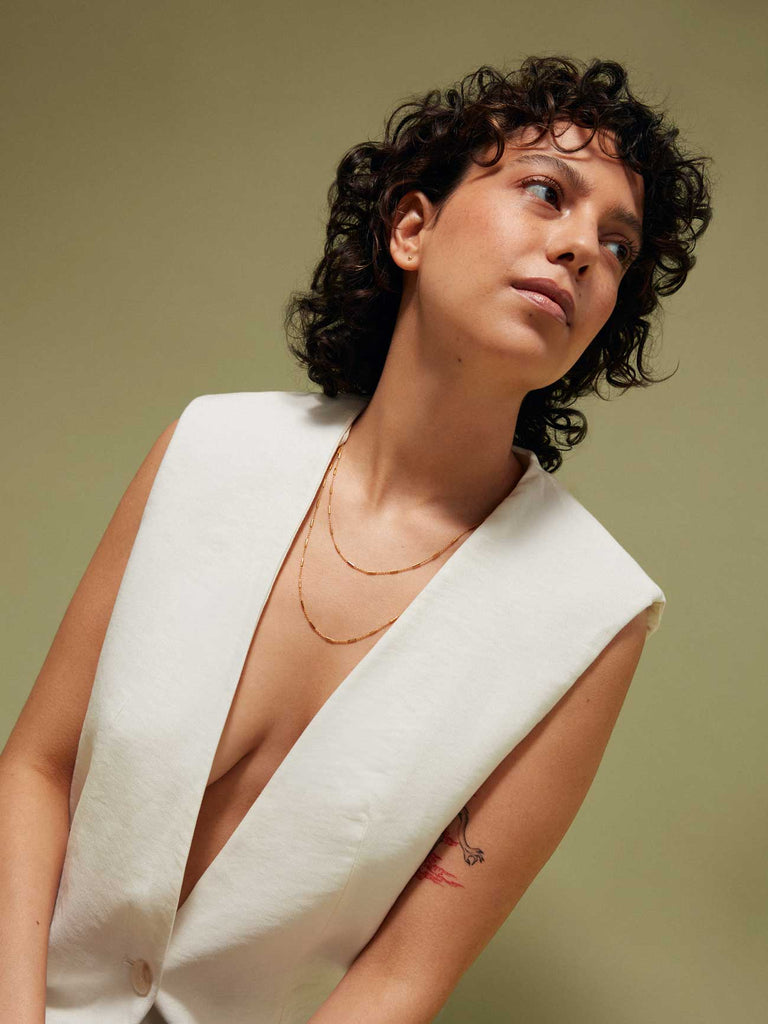 Zarte Halskette mit Stäbchen | Filigrane Kette von DEAR DARLING BERLIN