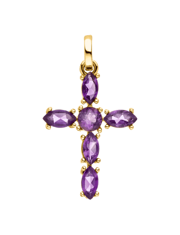 Kreuzanhänger Amalia | 14k Gold & Amethyst