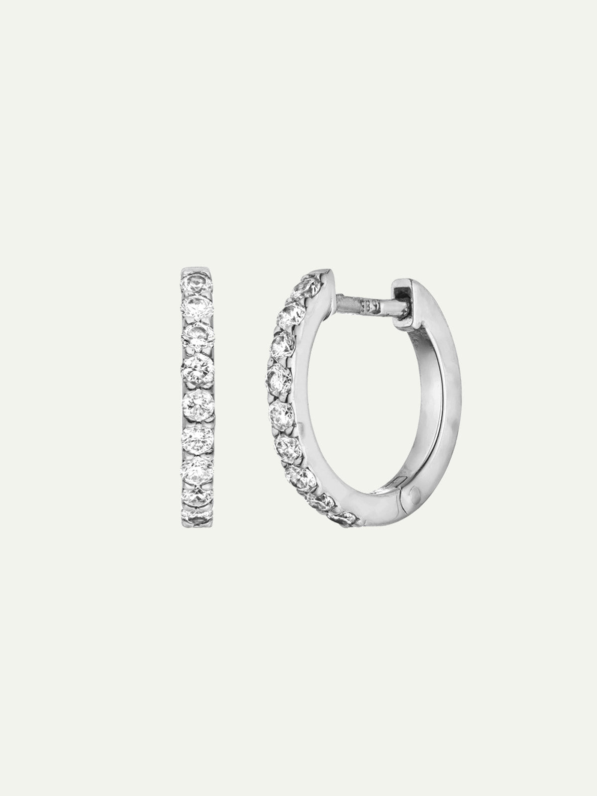 Sterling Silber 1ct Schwarze U. Weißem Diamant Creolen