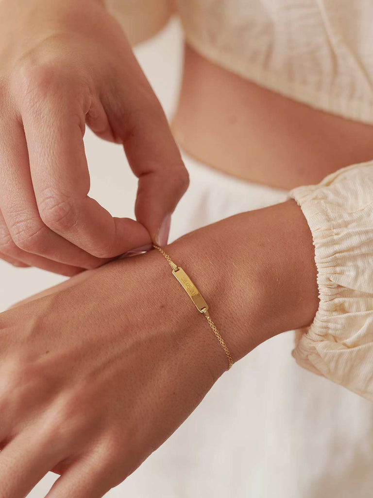 Armband für Kinder mit Gravur aus 14k Echtgold
