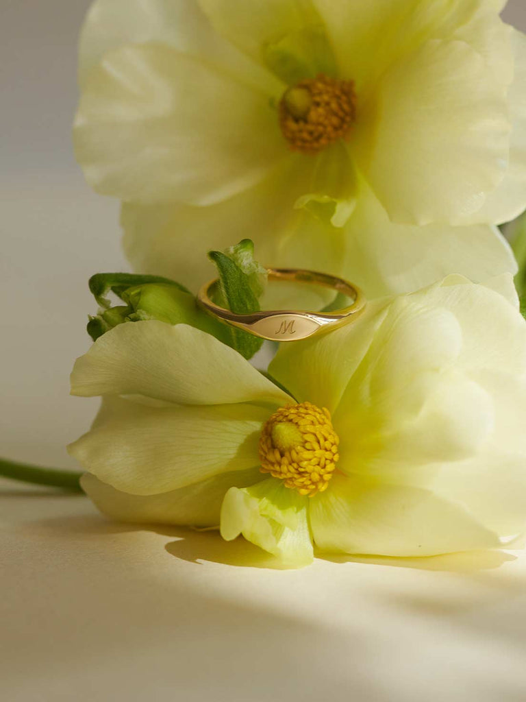 Signet Ring Becca | Personalisierbar | Siegelring Damen Gold von DEAR DARLING BERLIN