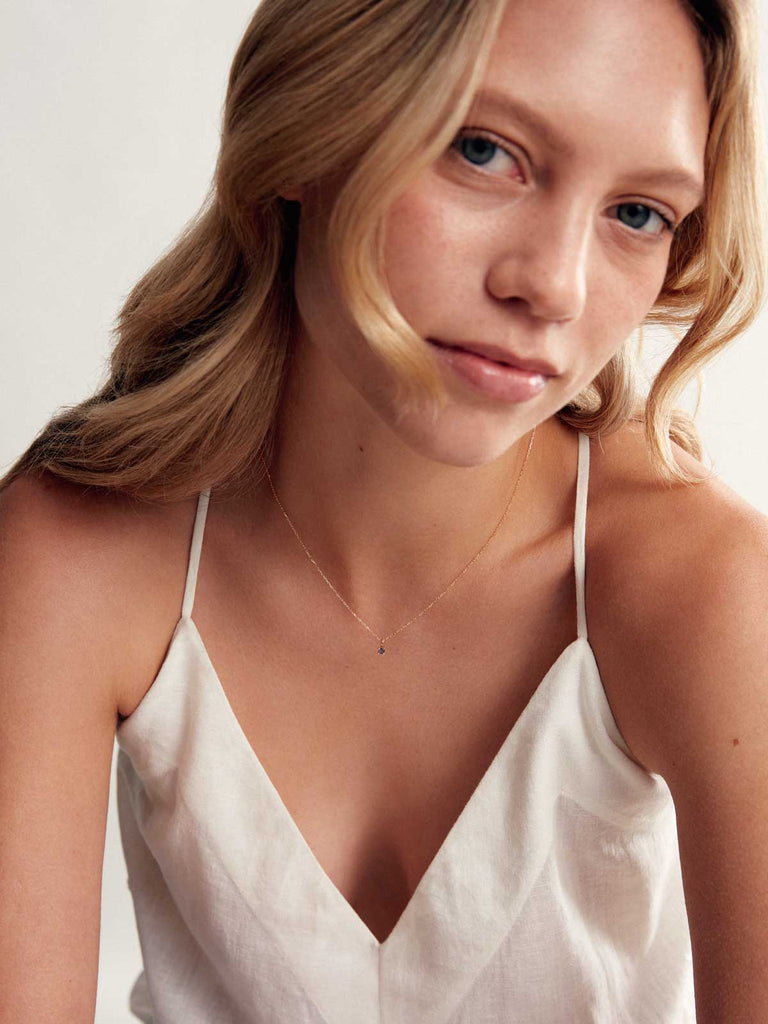 Geburtsstein Dezember Halskette | 14k Echtgold & Iolite von DEAR DARLING BERLIN