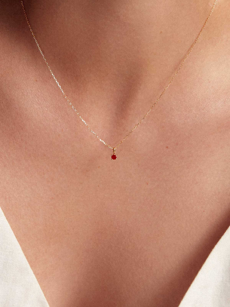 Geburtsstein Juli Halskette | 14k Echtgold & Rubin von DEAR DARLING BERLIN