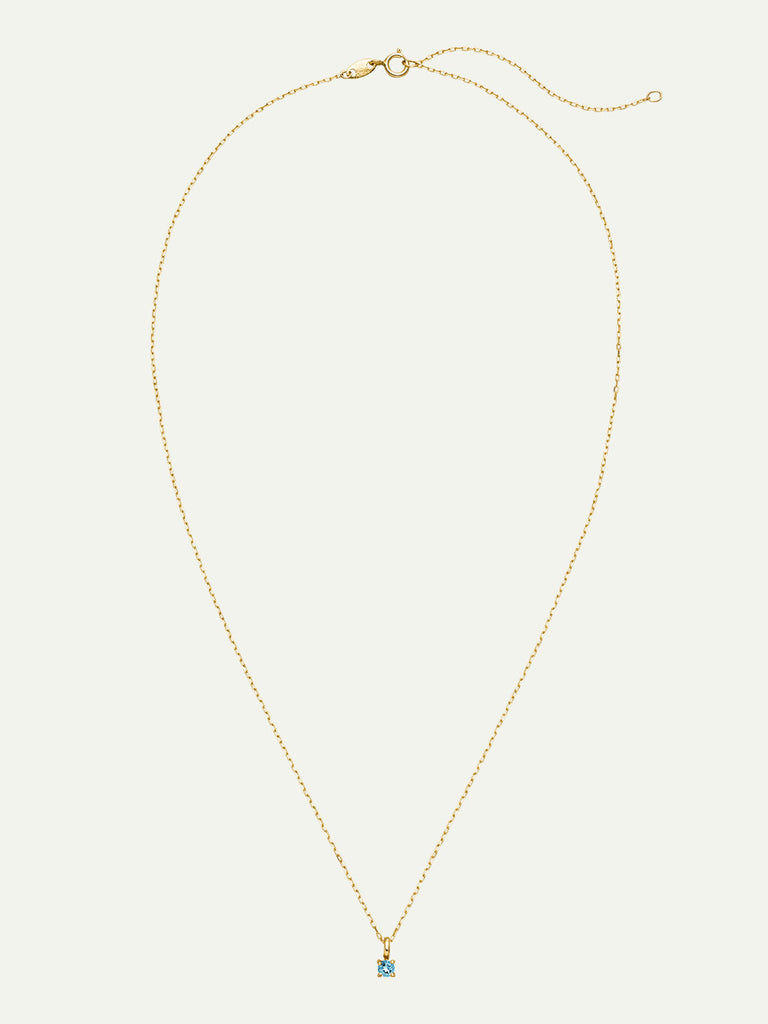 Geburtsstein März Halskette | 14k Echtgold & Aquamarine von DEAR DARLING BERLIN