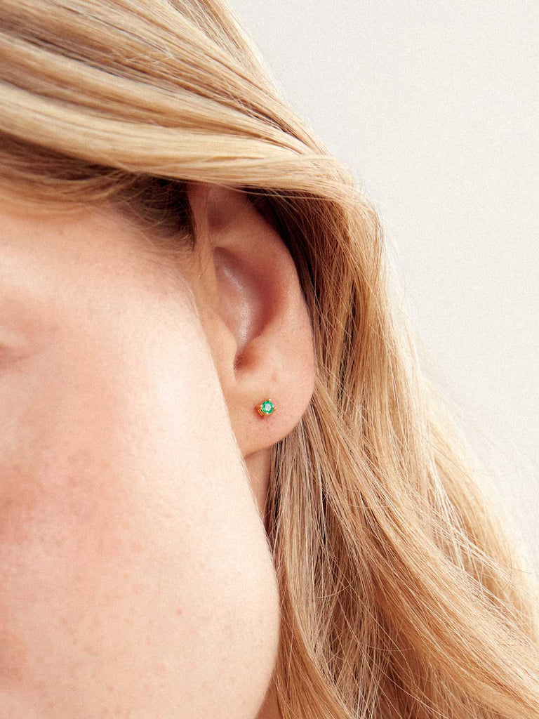 Geburtsstein Mai Ohrringe | 14k Echtgold & Smaragd von DEAR DARLING BERLIN