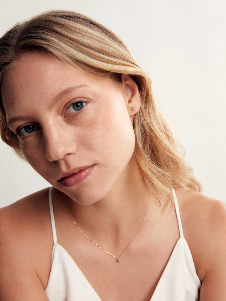 Geburtsstein Mai Ohrringe | 14k Echtgold & Smaragd von DEAR DARLING BERLIN