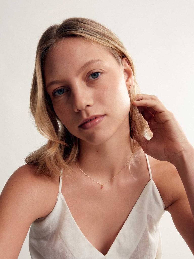 Geburtsstein Oktober Halskette | 14k Echtgold & Turmalin von DEAR DARLING BERLIN