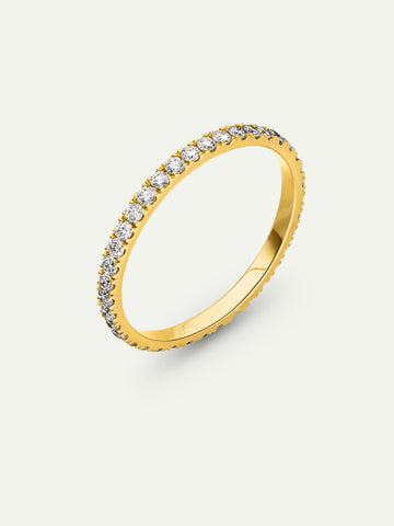 Lab Grown Diamond Ring Full Eternity 14k Echtgold Produktbild stehend