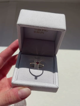 Ring Faye mit rotem Granat in 14k Gelbgold, Video