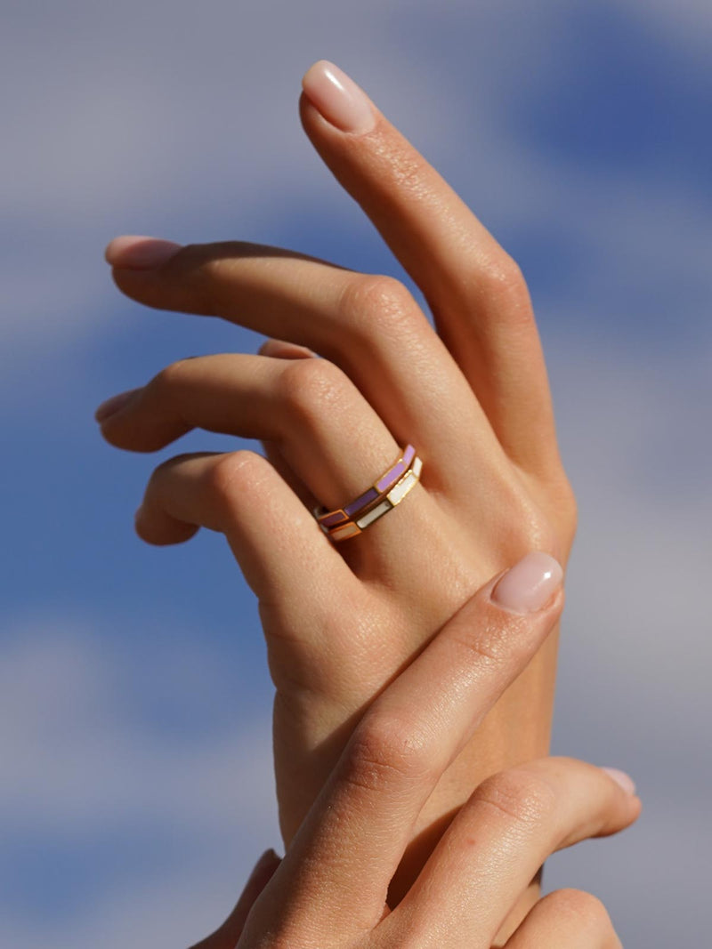 Color Pop Angled Ring Electric Violet